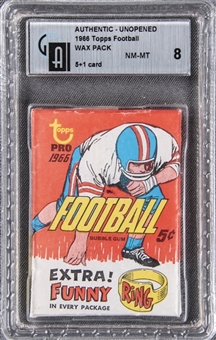 1966 Topps Football Unopened Five-Cent Wax Pack - GAI NM-MT 8